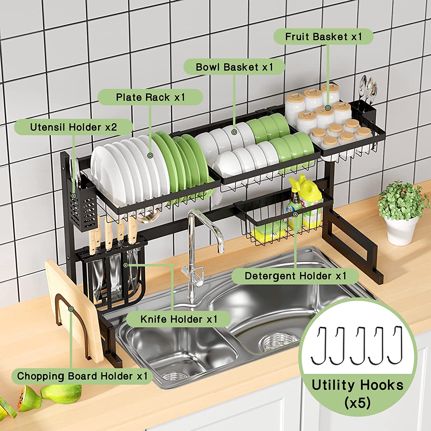TOOLF OVER SINK DRYING RACK